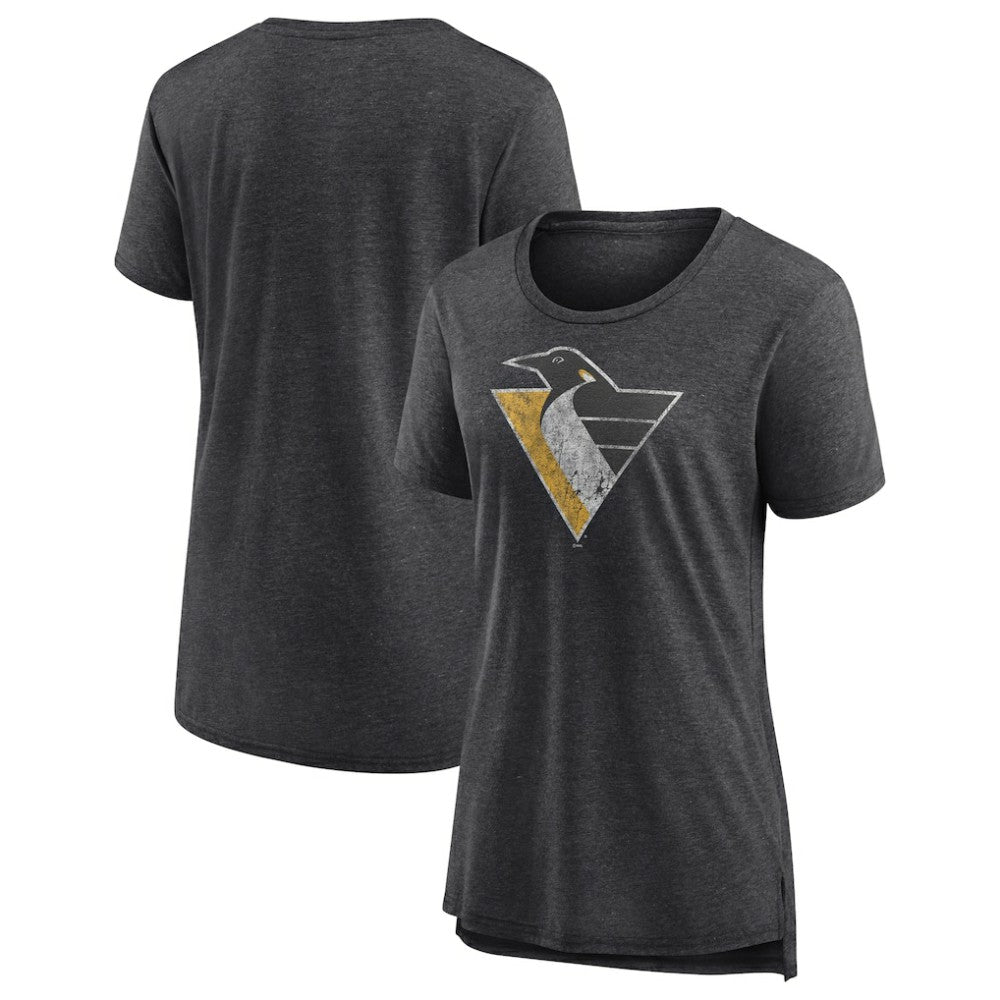 Pittsburgh Penguins Women's Slow Whistle Tri-Blend T-Shirt Gray