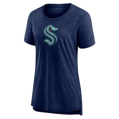 Seattle Kraken Women's Slow Whistle Tri-Blend T-Shirt Deep Sea Blue