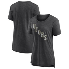 Vegas Golden Knights Women's Slow Whistle Tri-Blend T-Shirt Gray