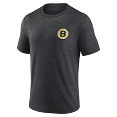 Boston Bruins Earnest Will Tri-Blend T-Shirt Charcoal