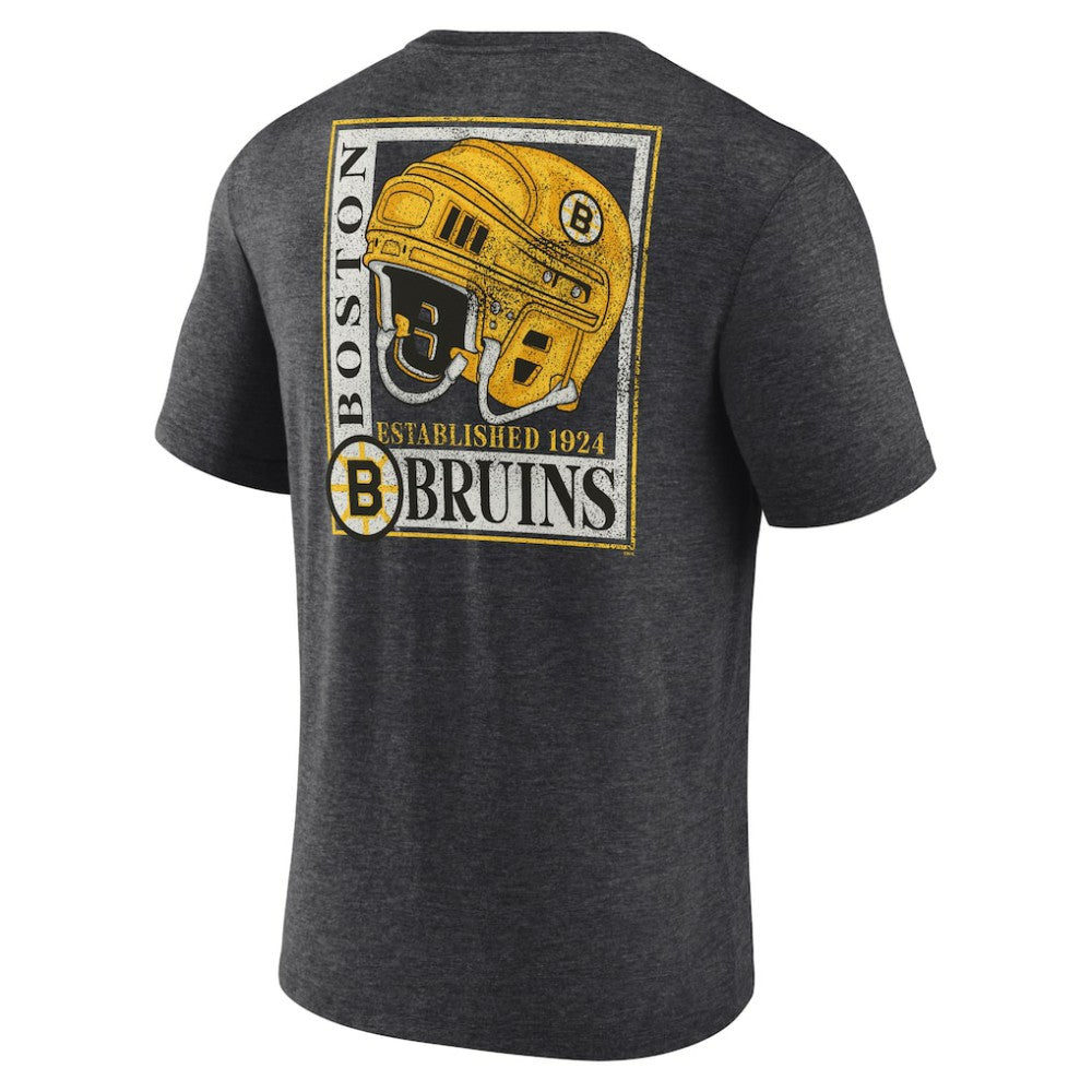 Boston Bruins Earnest Will Tri-Blend T-Shirt Charcoal