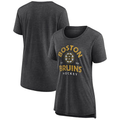 Boston Bruins Women's Vintage Arch Tri-Blend T-Shirt Gray