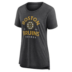 Boston Bruins Women's Vintage Arch Tri-Blend T-Shirt Gray
