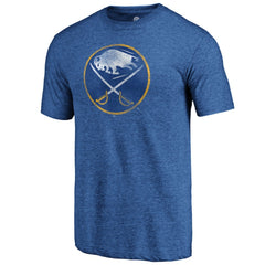 Buffalo Sabres Distressed Logo Tri-Blend T-Shirt Royal