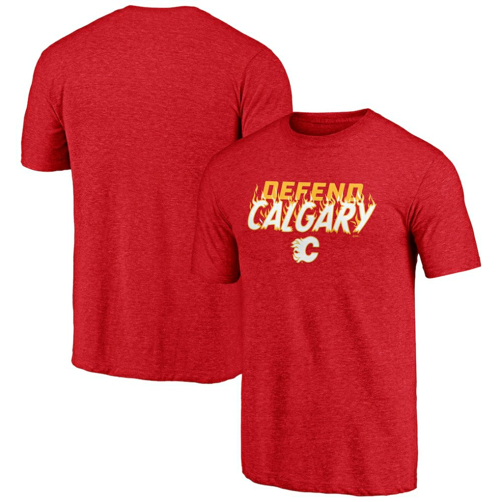 Calgary Flames Shoot to Score Tri-Blend T-Shirt Red