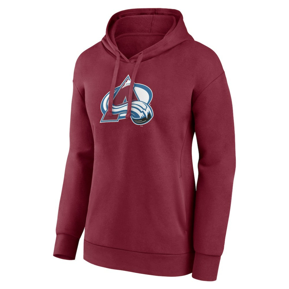 Colorado Avalanche Women's Primary Logo Pullover Hoodie Burgundy