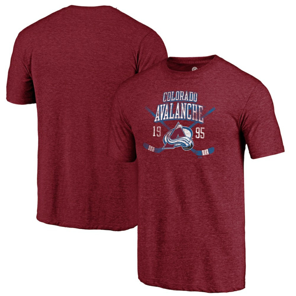 Colorado Avalanche Line Shift Tri-Blend T-Shirt Burgundy