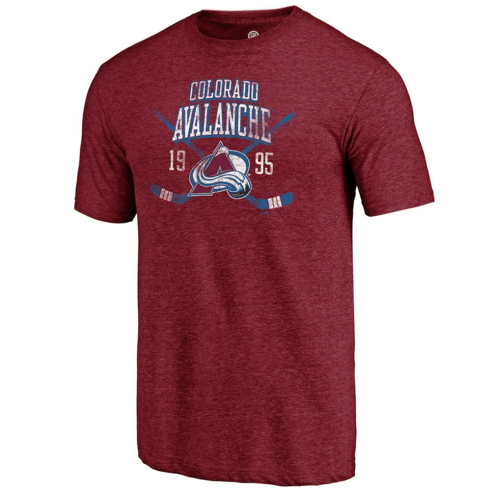 Colorado Avalanche Line Shift Tri-Blend T-Shirt Burgundy
