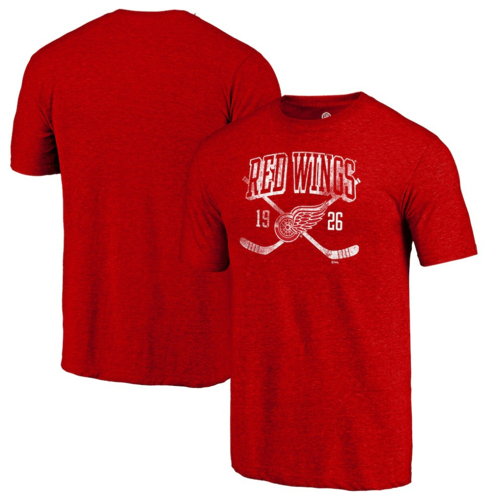 Detroit Red Wings Line Shift Tri-Blend T-Shirt Red