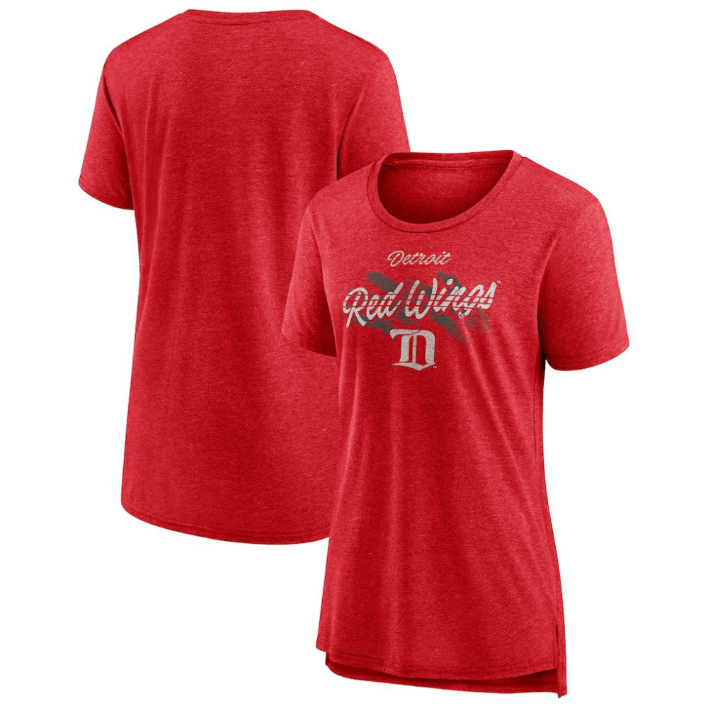 Detroit Red Wings Women's Hit the Ice Tri-Blend T-Shirt Red
