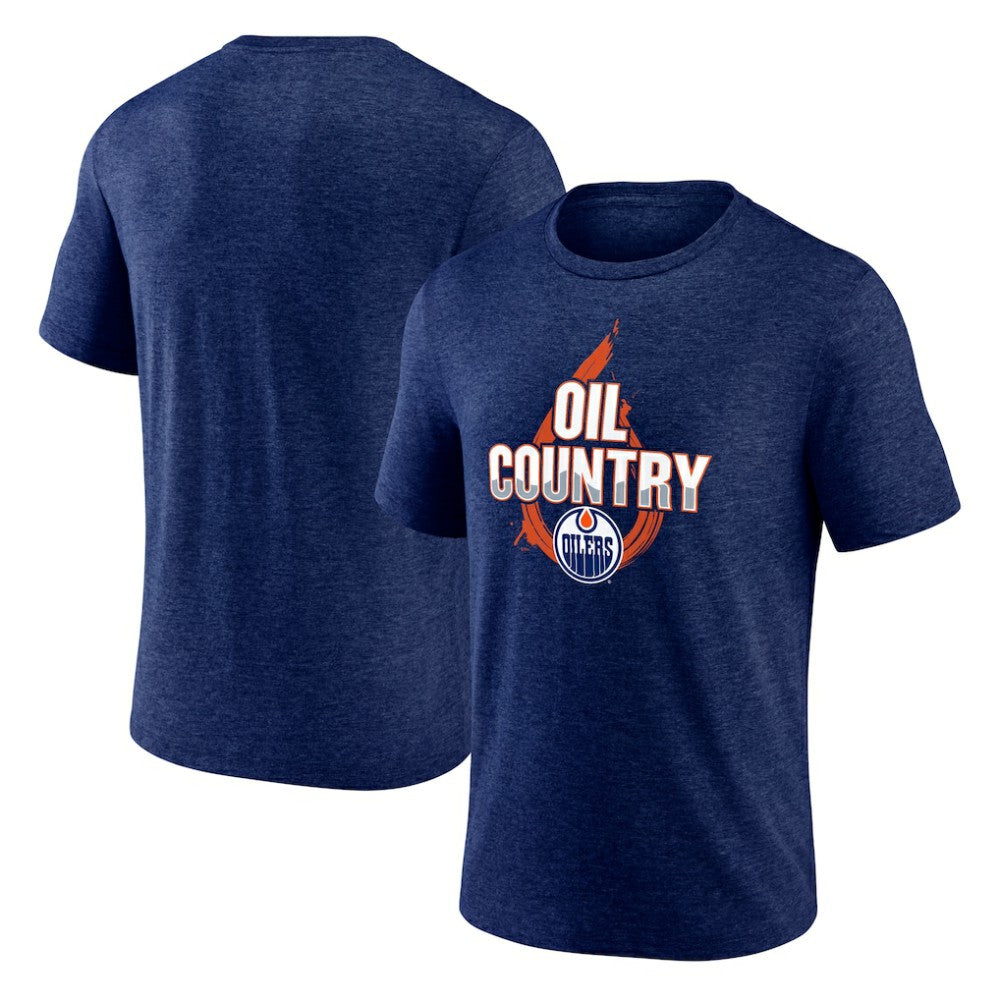 Edmonton Oilers Represent Tri-Blend T-Shirt Navy