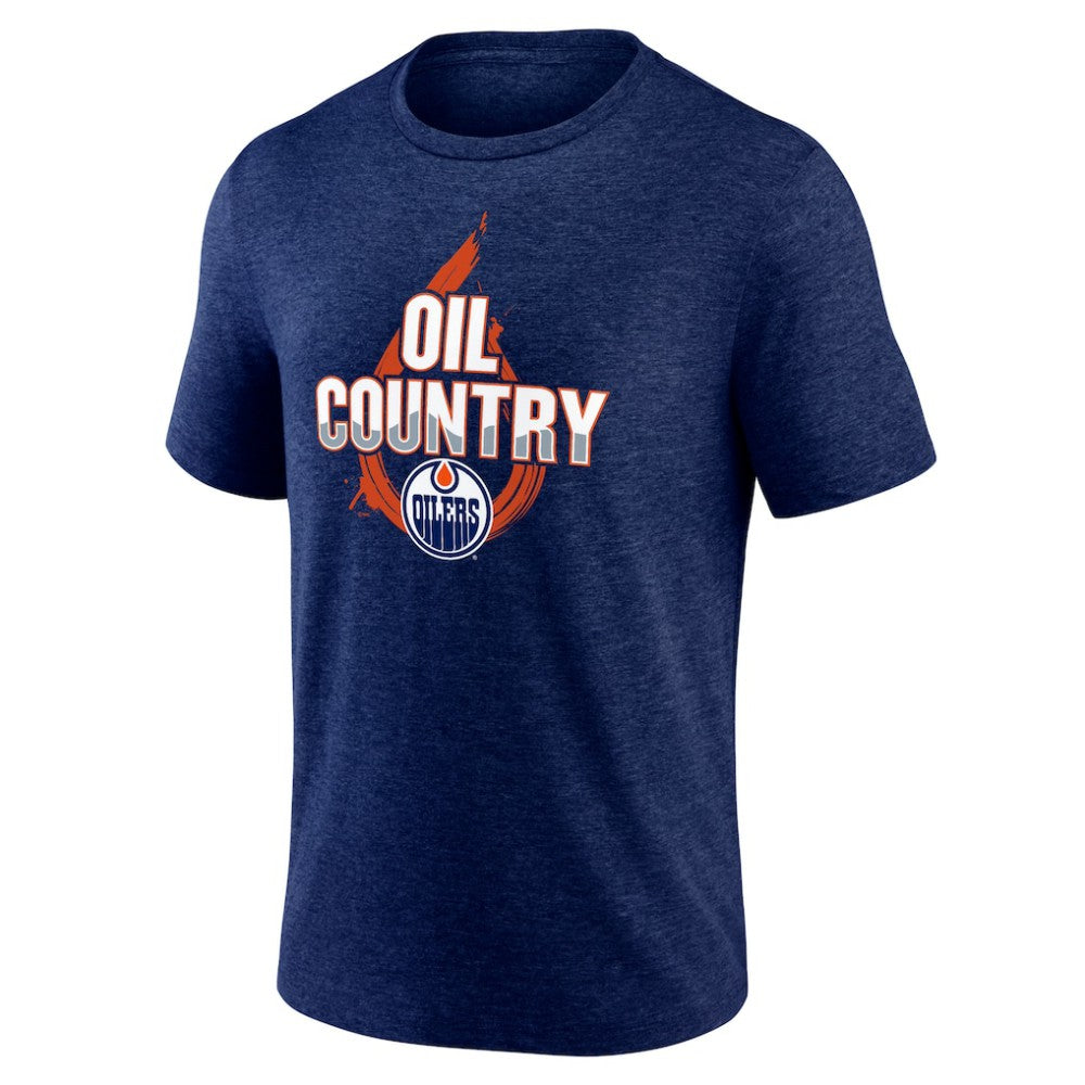 Edmonton Oilers Represent Tri-Blend T-Shirt Navy