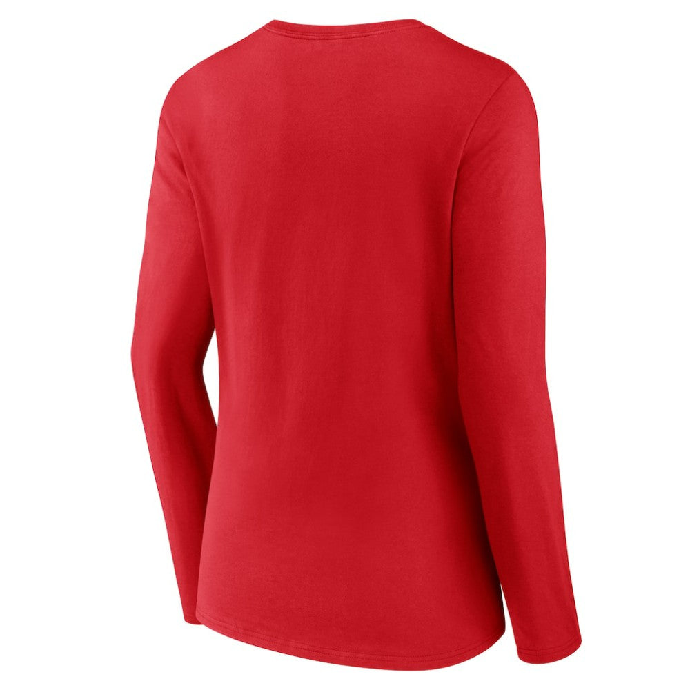 Florida Panthers Women's Primary Logo Long Sleeve V-Neck T-Shirt Red