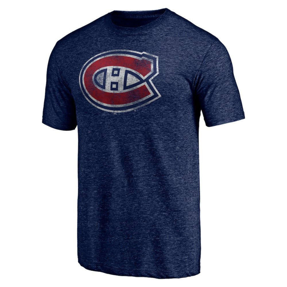 Montreal Canadiens Distressed Tri-Blend T-Shirt Navy