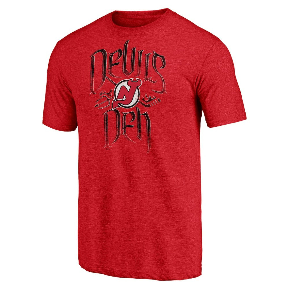 New Jersey Devils Shoot to Score Tri-Blend T-Shirt Red