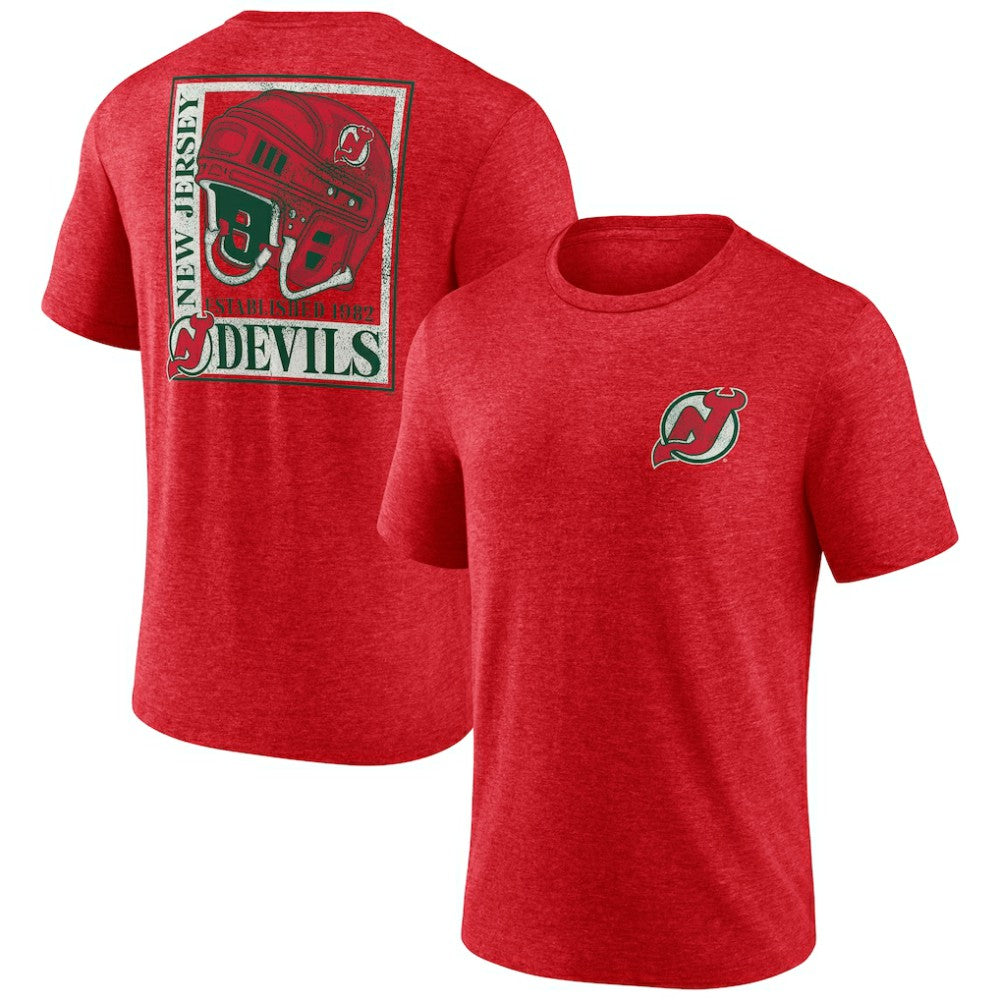 New Jersey Devils Earnest Will Tri-Blend T-Shirt Red
