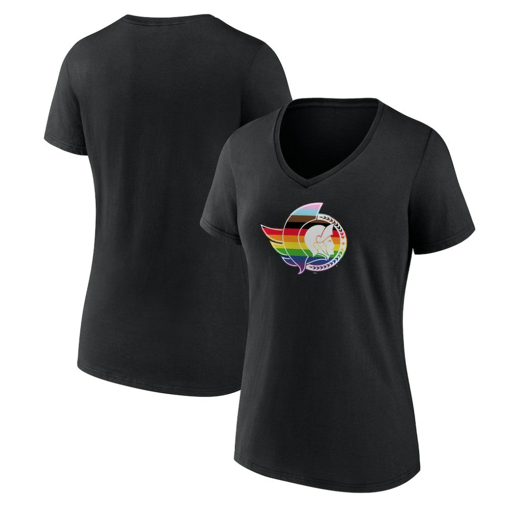 Ottawa Senators Women's NHL Pride V-Neck T-Shirt Black