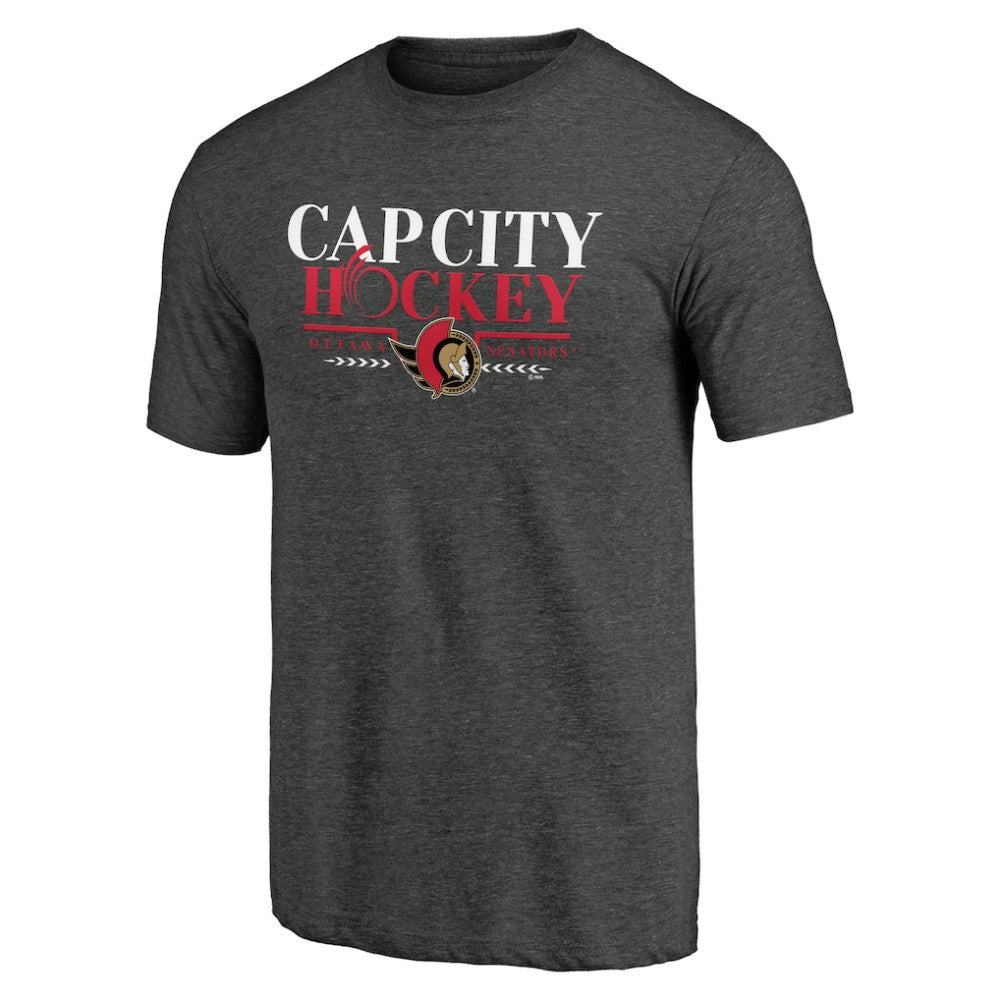 Ottawa Senators Shoot to Score Tri-Blend T-Shirt Charcoal