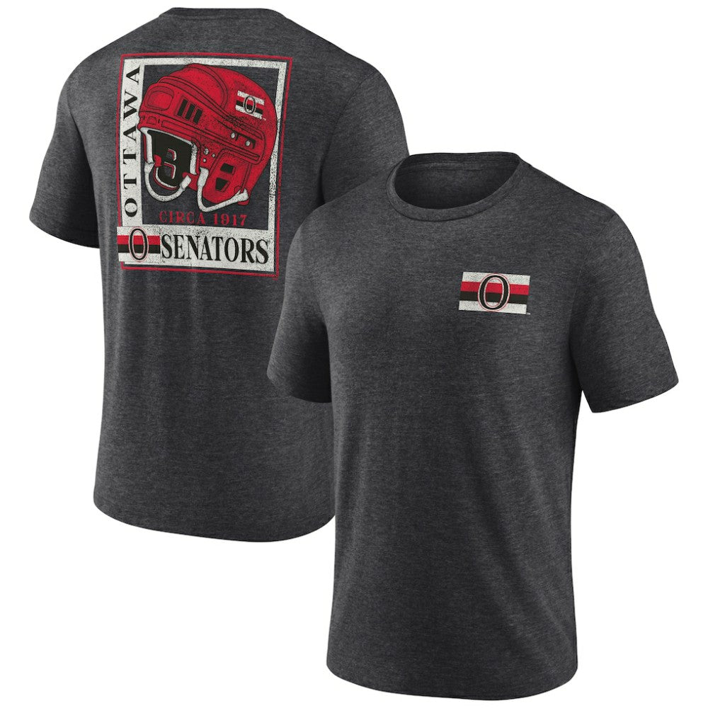Ottawa Senators Earnest Will Tri-Blend T-Shirt Charcoal