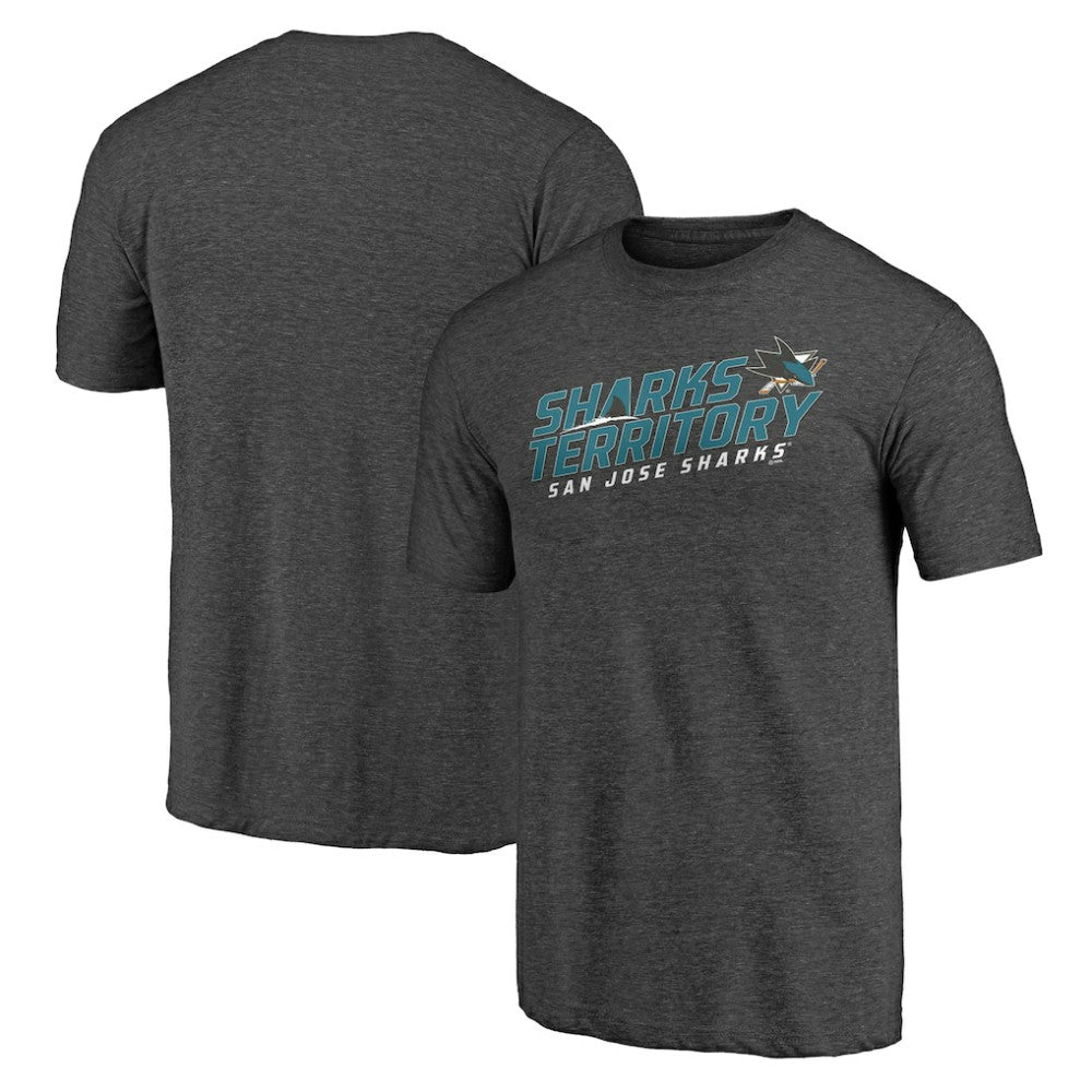 San Jose Sharks Shoot to Score Tri-Blend T-Shirt Charcoal