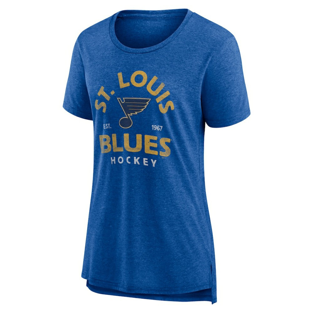 St. Louis Blues Women's Vintage Arch Tri-Blend T-Shirt Blue
