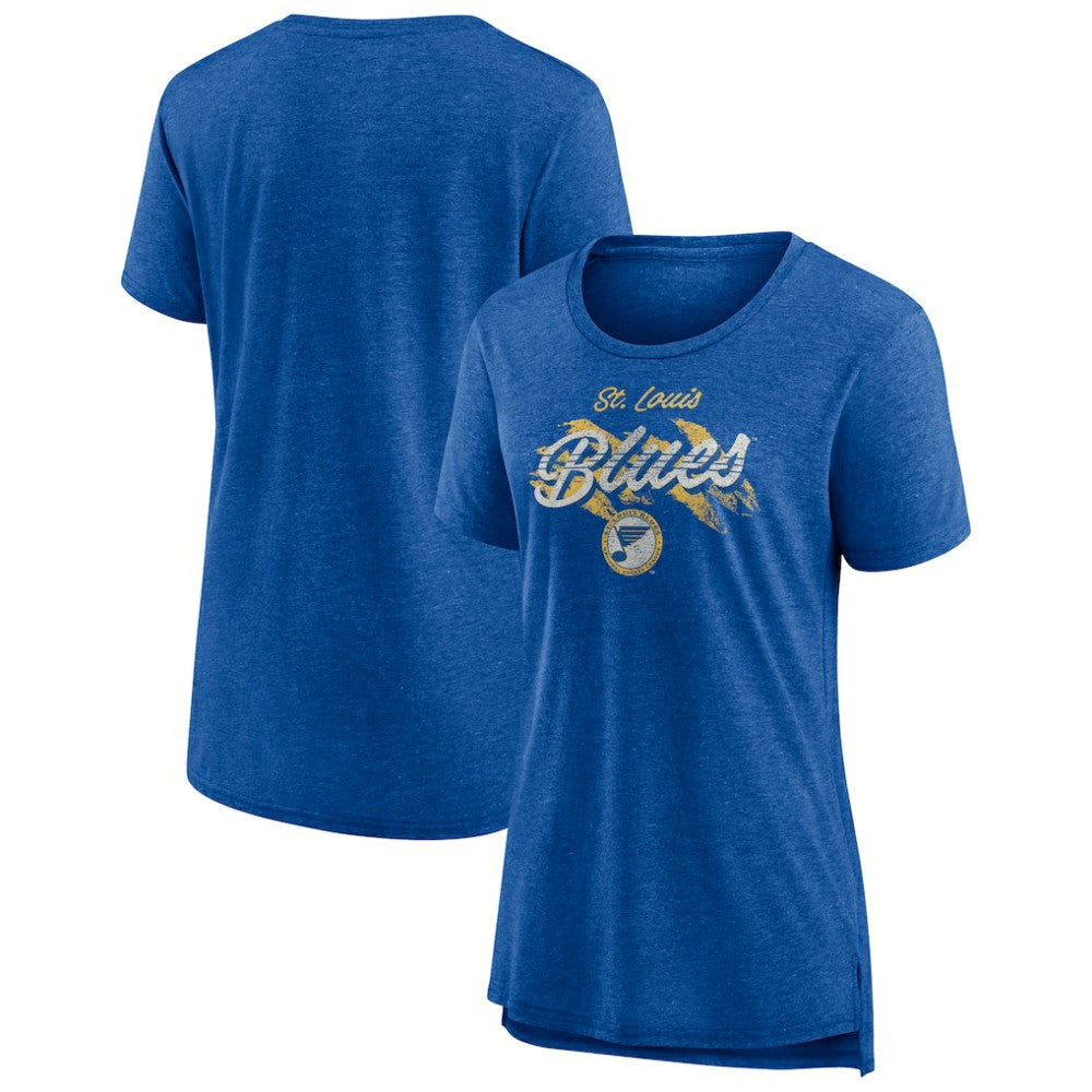 St. Louis Blues Women's Hit the Ice Tri-Blend T-Shirt Blue