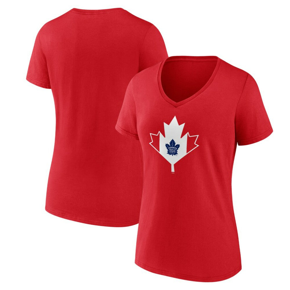 Toronto Maple Leafs Women's Canada Day V-Neck T-Shirt Red