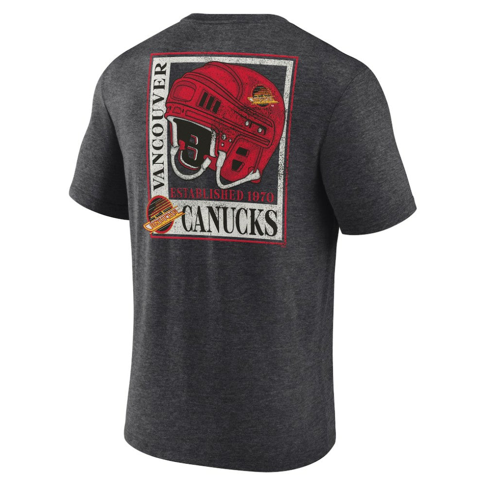 Vancouver Canucks Earnest Will Tri-Blend T-Shirt Charcoal