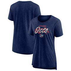 Winnipeg Jets Women's Hit the Ice Tri-Blend T-Shirt Navy