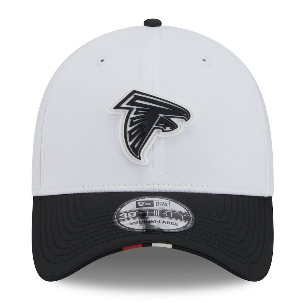 Atlanta Falcons New Era 2025 NFL Training Camp 39THIRTY Flex Hat - White/Black on sale