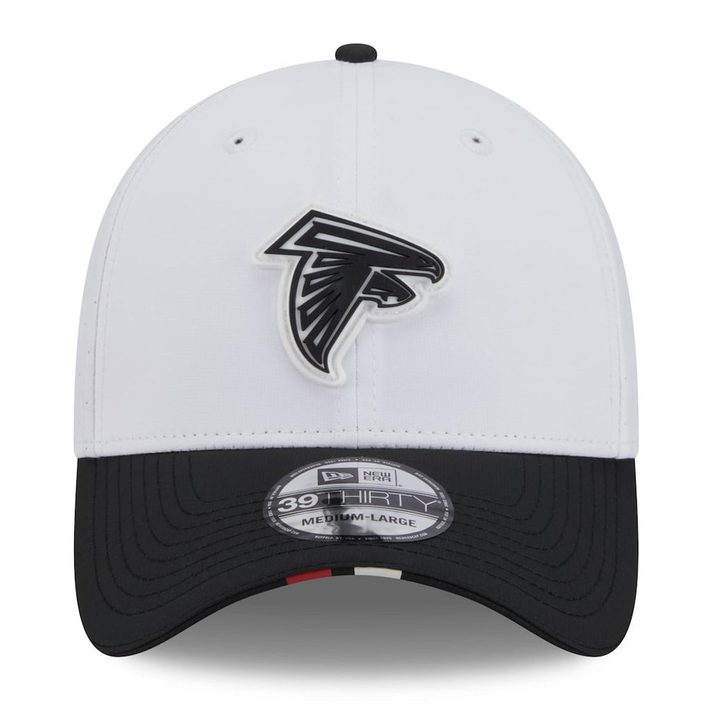 Atlanta Falcons New Era 2025 NFL Training Camp 39THIRTY Flex Hat - White/Black on sale