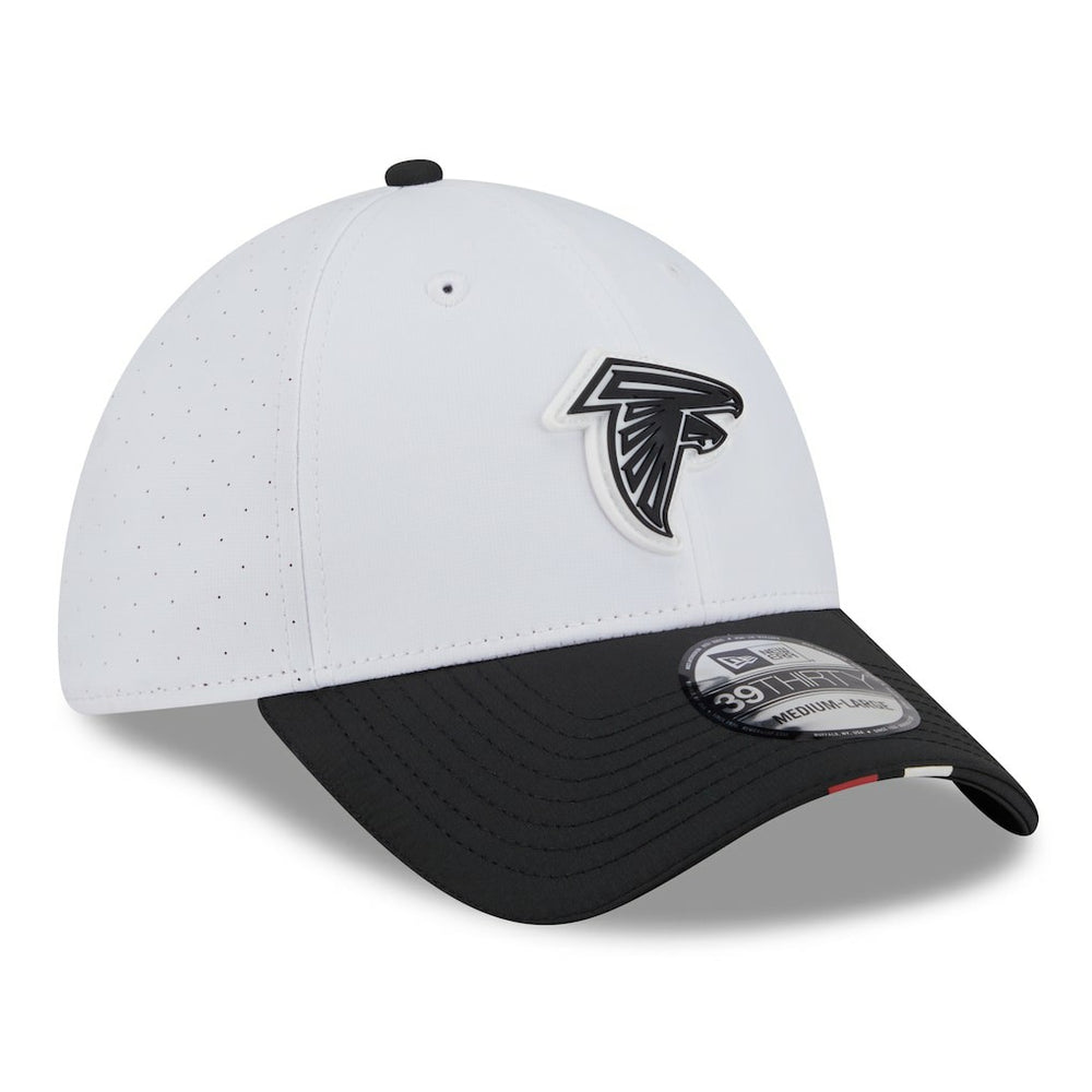 Atlanta Falcons New Era 2025 NFL Training Camp 39THIRTY Flex Hat - White/Black on sale