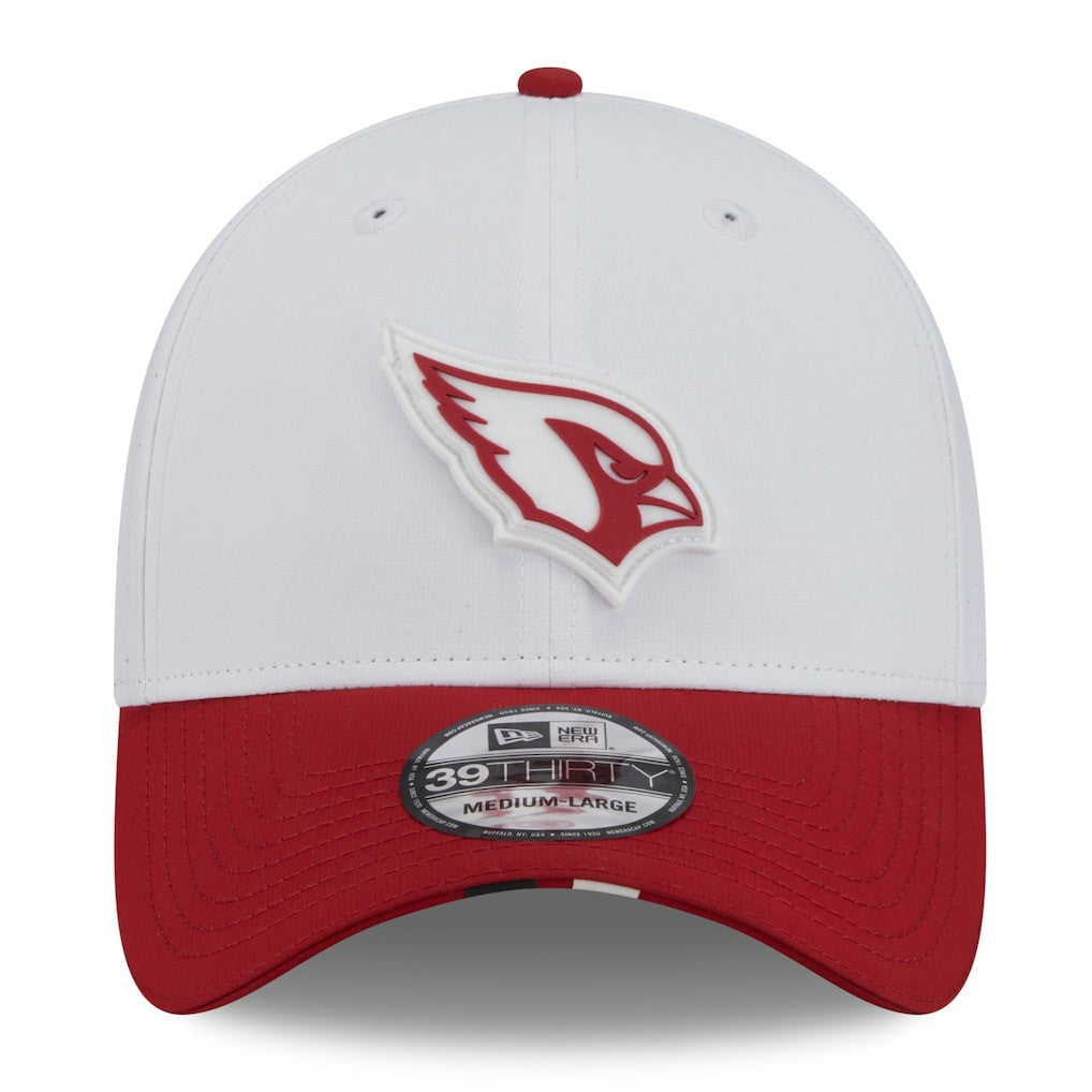 Arizona Cardinals New Era 2025 NFL Training Camp 39THIRTY Flex Hat - White/Cardinal outlet