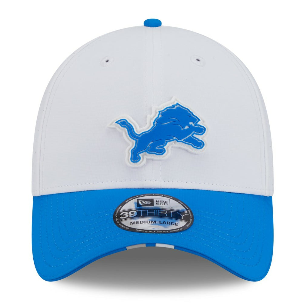 Detroit Lions New Era 2025 NFL Training Camp 39THIRTY Flex Hat - White/Blue discount