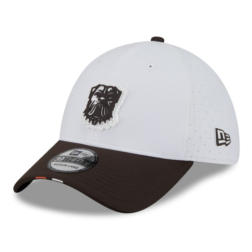 Cleveland Browns New Era 2025 NFL Training Camp 39THIRTY Flex Hat - White/Brown online