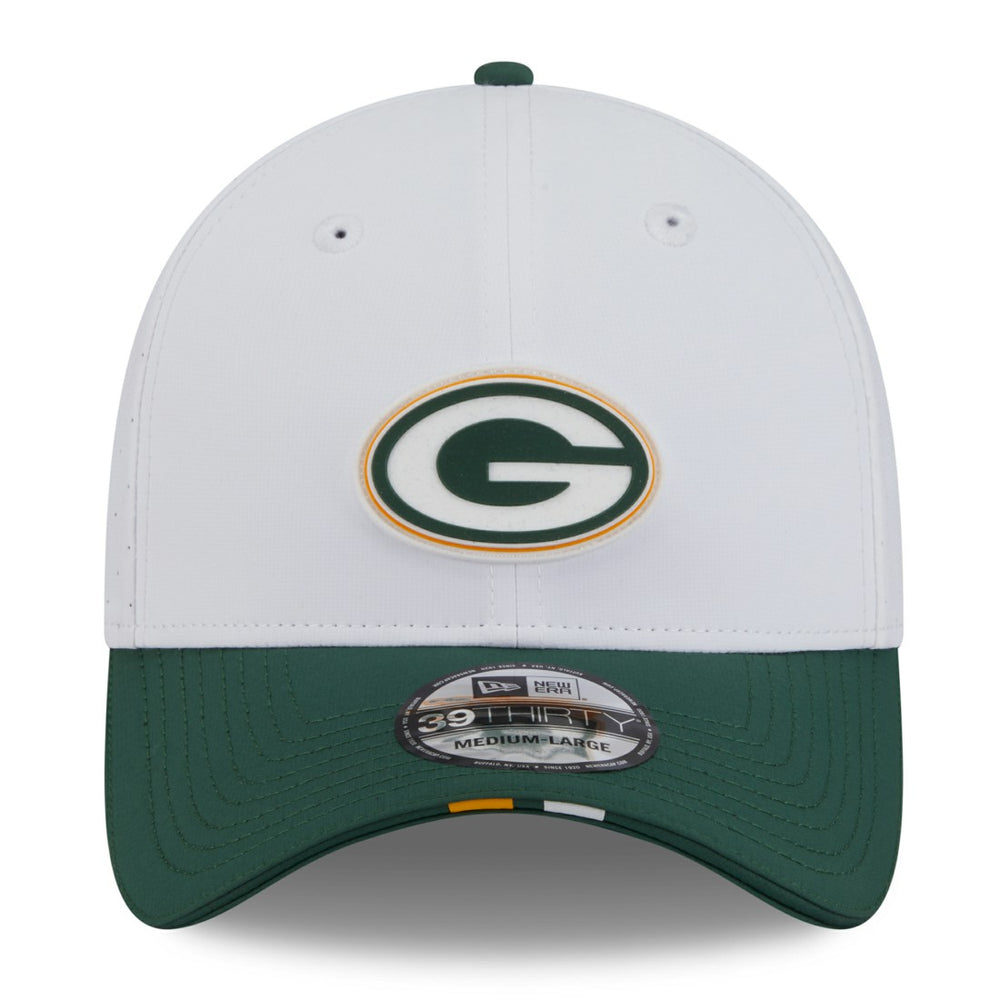 Green Bay Packers New Era 2025 NFL Training Camp 39THIRTY Flex Hat - White/Green sale