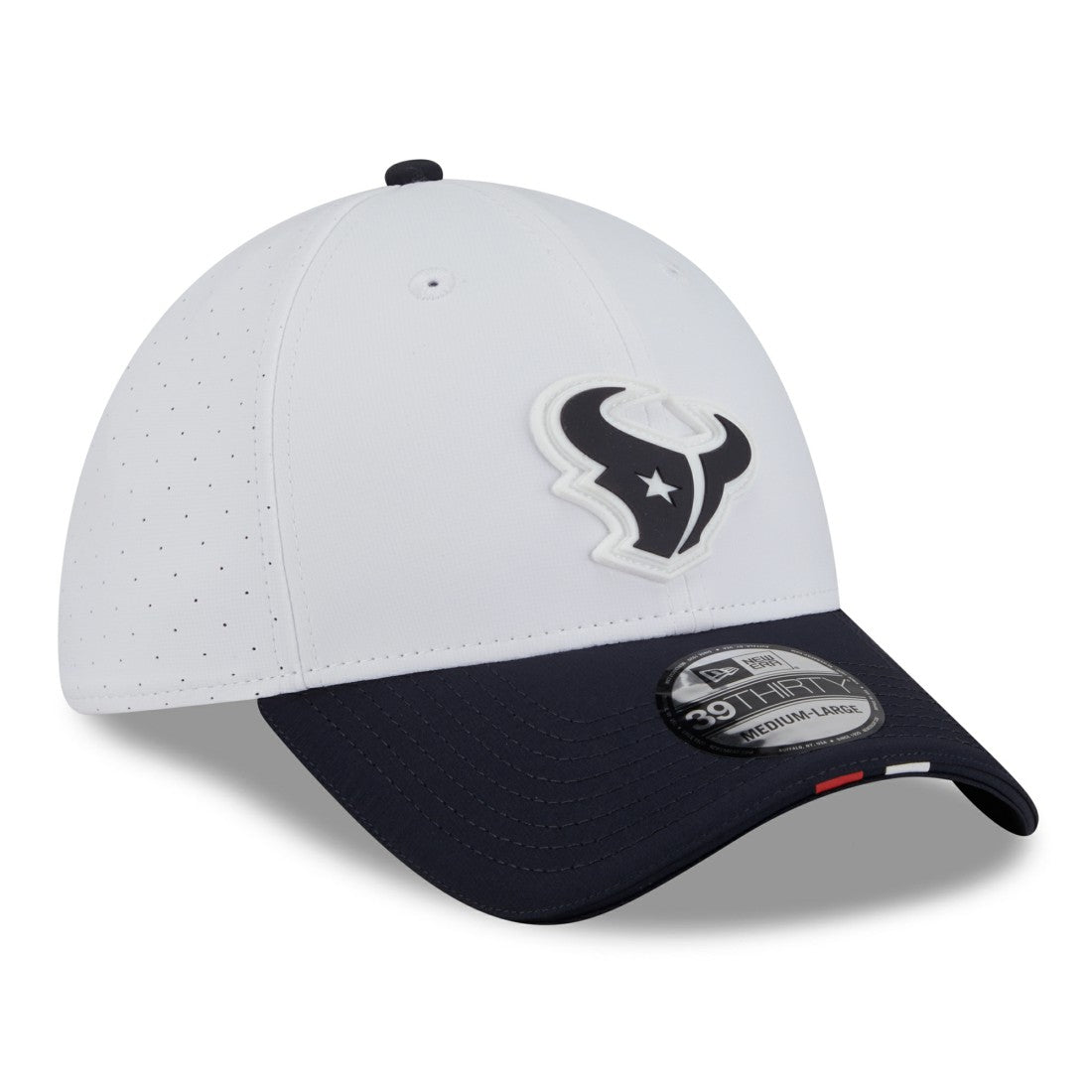 Houston Texans New Era 2025 NFL Training Camp 39THIRTY Flex Hat - White/Navy outlet