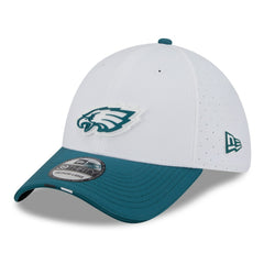 Philadelphia Eagles New Era 2025 NFL Training Camp 39THIRTY Flex Hat - White/Midnight Green online