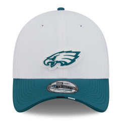 Philadelphia Eagles New Era 2025 NFL Training Camp 39THIRTY Flex Hat - White/Midnight Green online