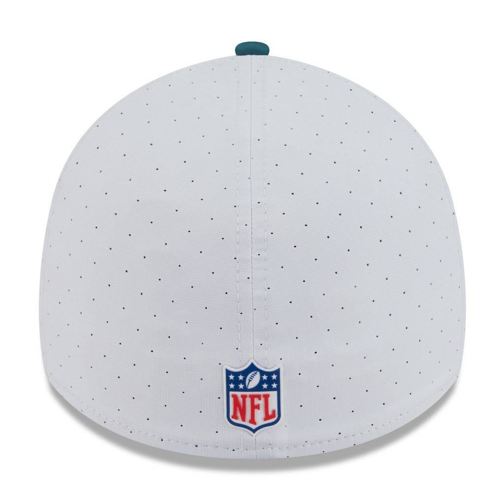 Philadelphia Eagles New Era 2025 NFL Training Camp 39THIRTY Flex Hat - White/Midnight Green online