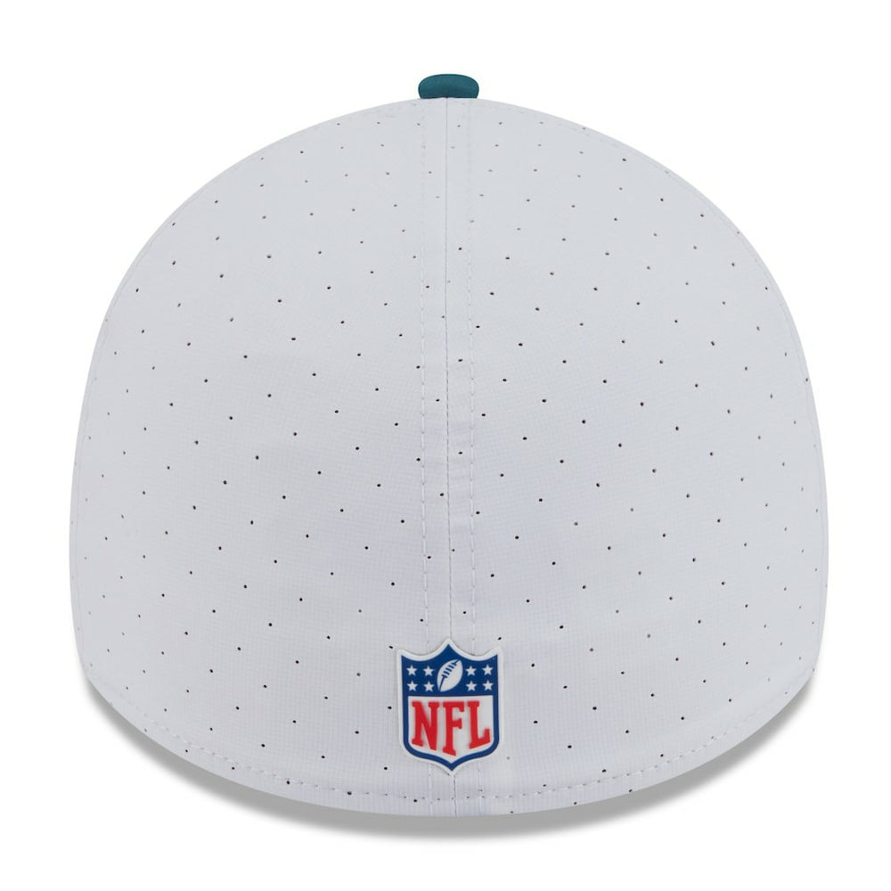 Philadelphia Eagles New Era 2025 NFL Training Camp 39THIRTY Flex Hat - White/Midnight Green online