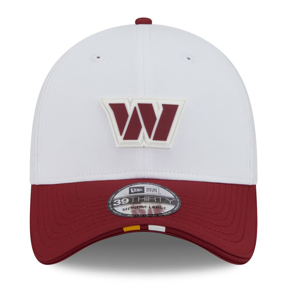 Washington Commanders New Era 2025 NFL Training Camp 39THIRTY Flex Hat - White/Burgundy cheap