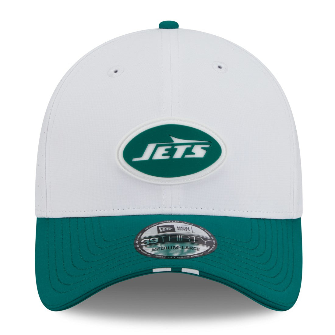New York Jets New Era 2025 NFL Training Camp 39THIRTY Flex Hat - White/Green outlet
