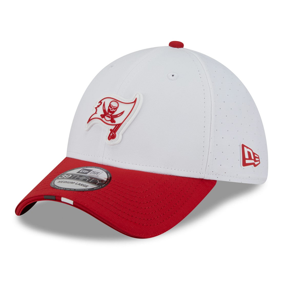 Tampa Bay Buccaneers New Era 2025 NFL Training Camp 39THIRTY Flex Hat - White/Red outlet