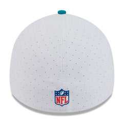Miami Dolphins New Era 2025 NFL Training Camp Throwback Logo 39THIRTY Flex Hat - White/Aqua outlet