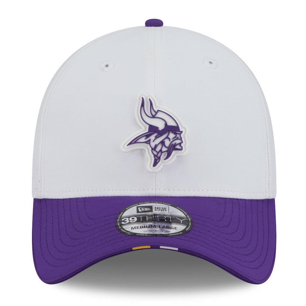 Minnesota Vikings New Era 2025 NFL Training Camp 39THIRTY Flex Hat - White/Purple for sale