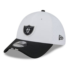 Las Vegas Raiders New Era 2025 NFL Training Camp 39THIRTY Flex Hat - White/Black for sale