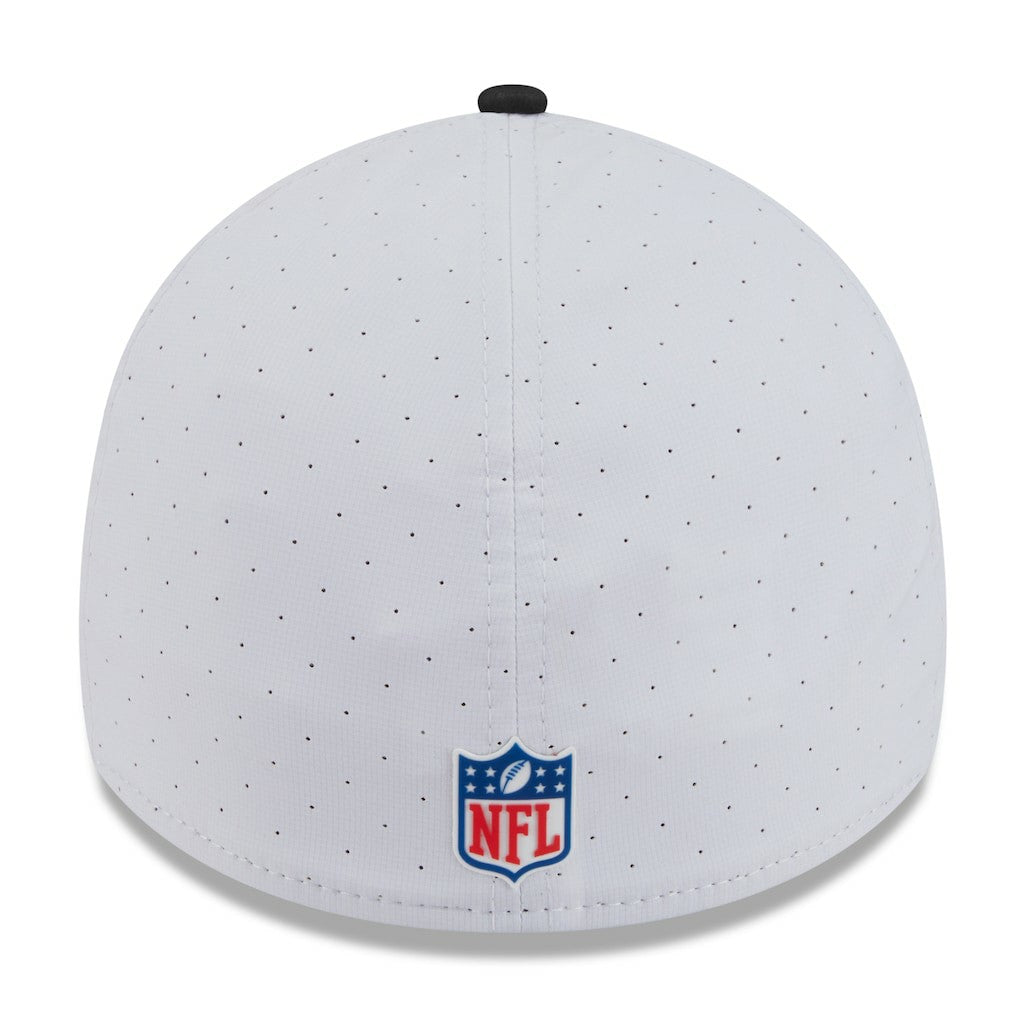 Las Vegas Raiders New Era 2025 NFL Training Camp 39THIRTY Flex Hat - White/Black for sale