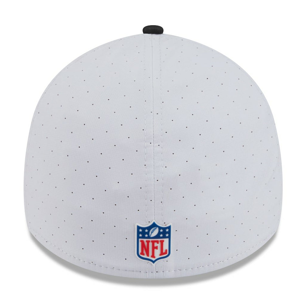 Las Vegas Raiders New Era 2025 NFL Training Camp 39THIRTY Flex Hat - White/Black for sale