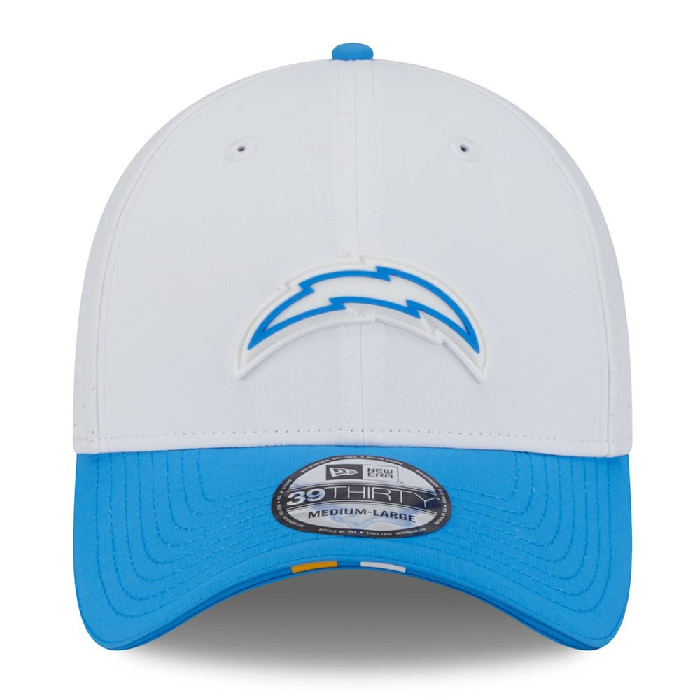 Los Angeles Chargers New Era 2025 NFL Training Camp 39THIRTY Flex Hat - White/Powder Blue discount